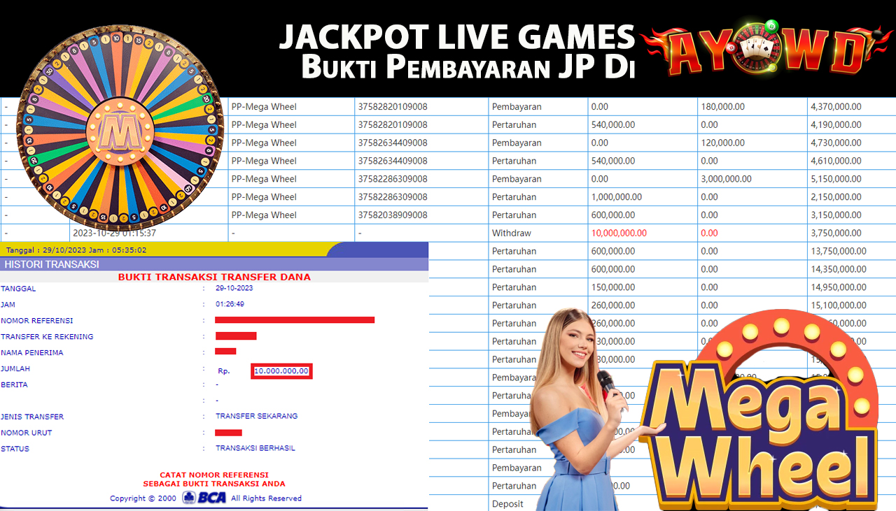 AYOWD JACKPOT LIVE GAME MEGA WHEEL Rp,10,000.000