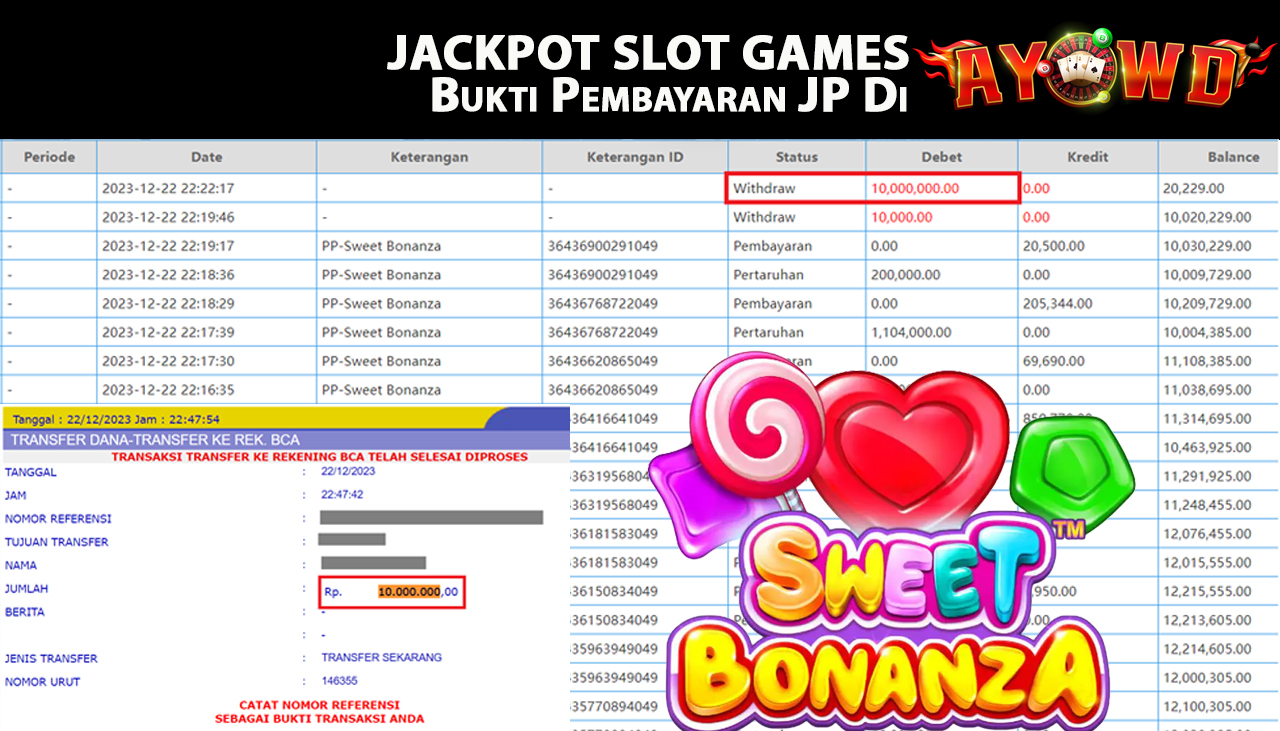 AYOWD JACKPOT SLOT GAME SWEET BONANZA Rp,10.000.000- LUNAS