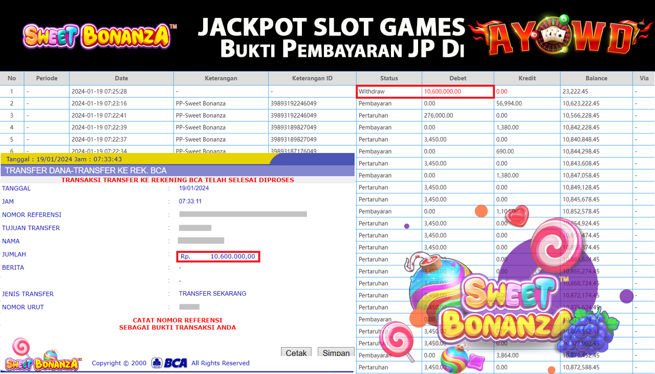 AYOWD JACKPOT SLOT PP-Sweet Bonanza  Rp,10.600.000- LUNAS