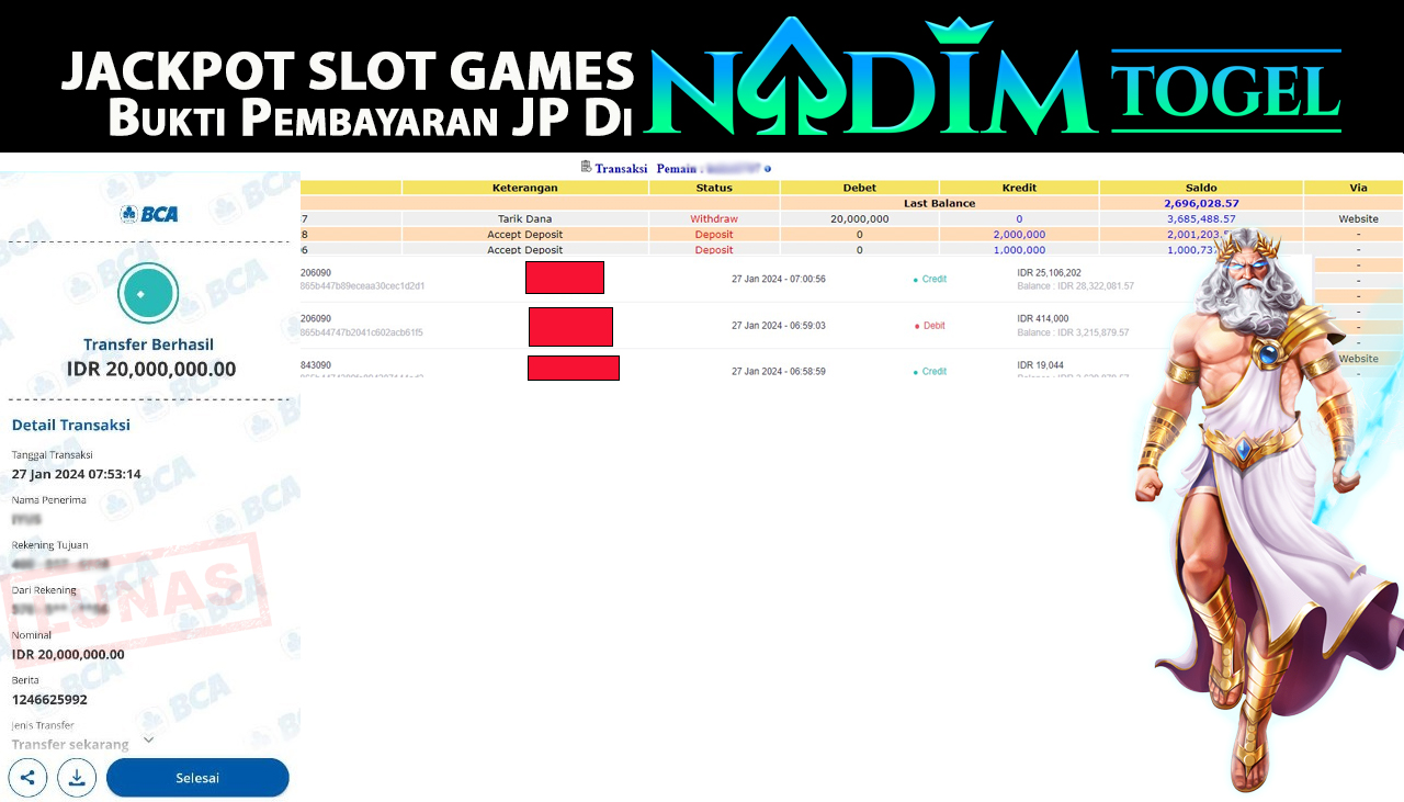 NADIMTOGEL JACKPOT SLOT GATES OF OLYMPUSH 1000 Rp.20.000.000,- LUNAS