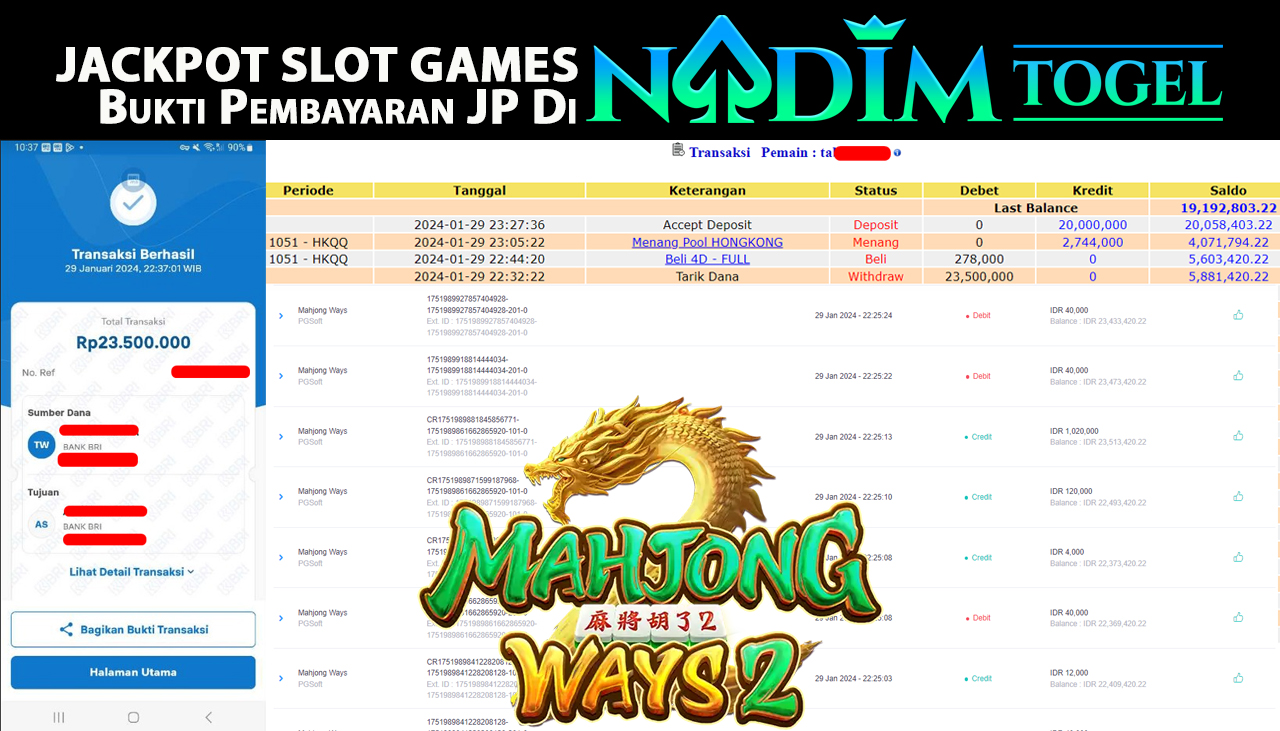 NADIMTOGEL JACKPOT SLOT MAHJONG WAYS2 Rp.23.000.000,- LUNAS