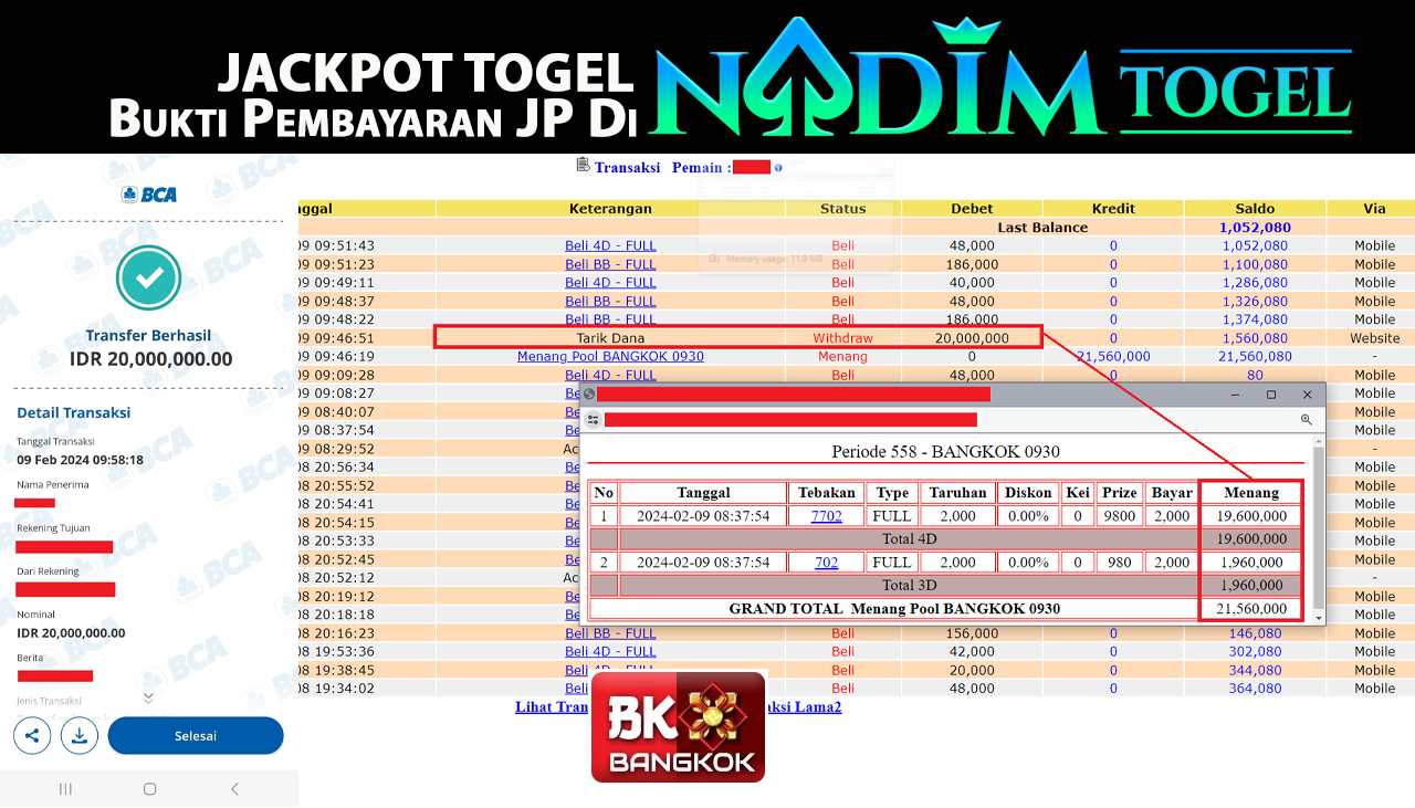 NADIMTOGEL JACKPOT TOGEL PASARAN BANGKOK 0930 Rp.21,560,000- LUNAS