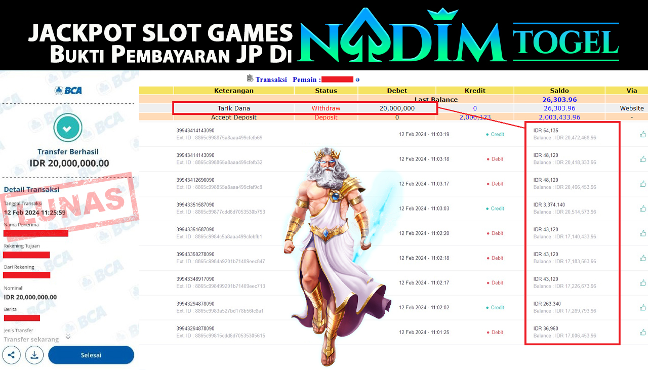 NADIMTOGEL JACKPOT SLOT GATES OF OLYMPUSH Rp.20.000.000,- LUNAS