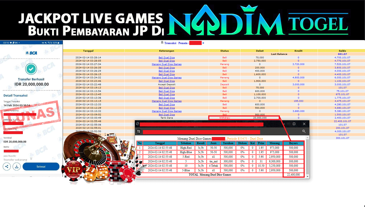 NADIMTOGEL JACKPOT LIVE GAMES ROULETTE Rp.20.000.000,- LUNAS