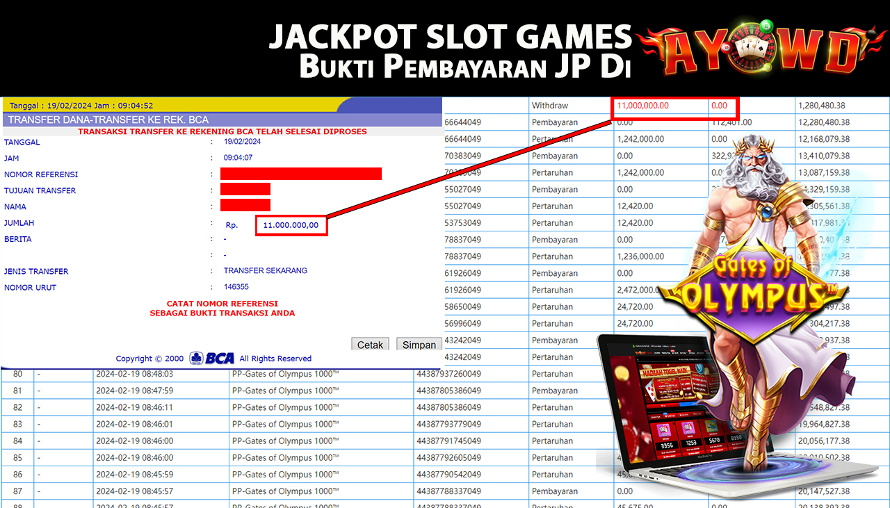 AYOWD JACKPOT SLOT GAME PP-Gates of Olympus 1000 Rp,11,000,000 - LUNAS