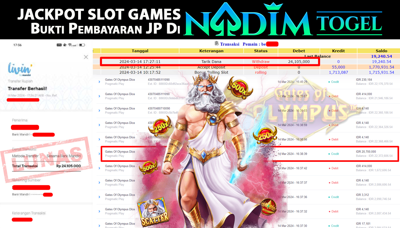 NADIMTOGEL JACKPOT SLOT GATES OF OLYMPUS Rp24,105,000,- LUNAS