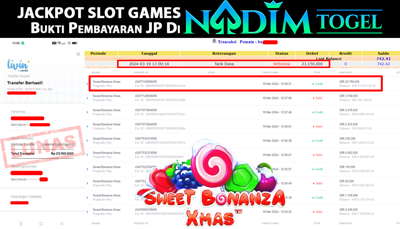 NADIMTOGEL JACKPOT SLOT SWEET BONANZA XMAS Rp23.150.000,- LUNAS