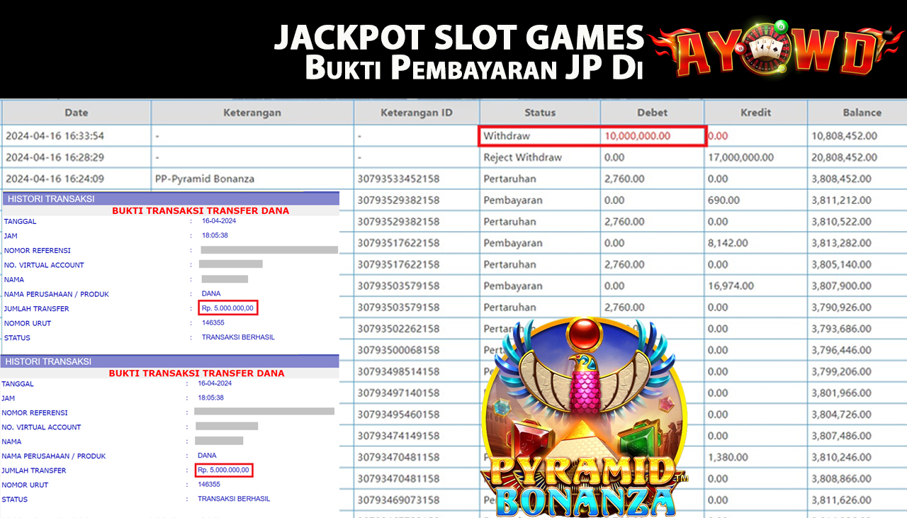 AYOWD JACKPOT SLOT GAME PP-Pyramid Bonanza Rp,10.000.000- LUNAS