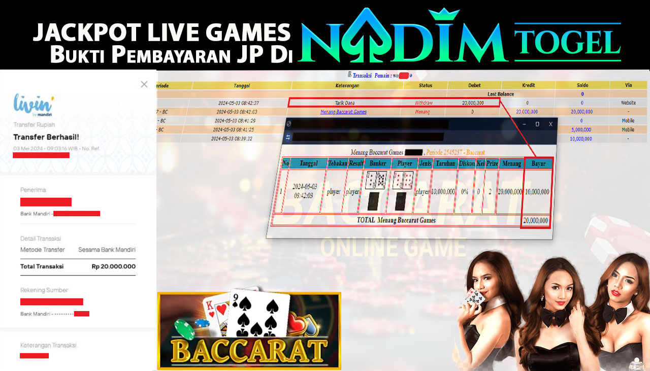 NADIMTOGEL JACKPOT LIVEGAMES BACCARAT GAMES Rp 20,000,000,- LUNAS