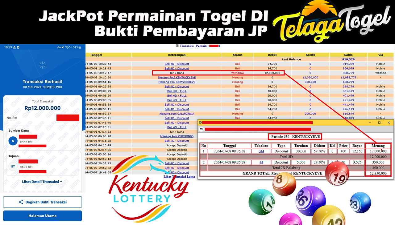 TELAGATOGEL JACKPOT TOGEL KENTUCKYEVE Rp,12.000.000- LUNAS