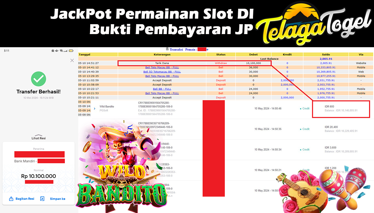 TELAGATOGEL JACKPOT SLOT GAME PP-Will Bandito Rp.10.100.000,- LUNAS