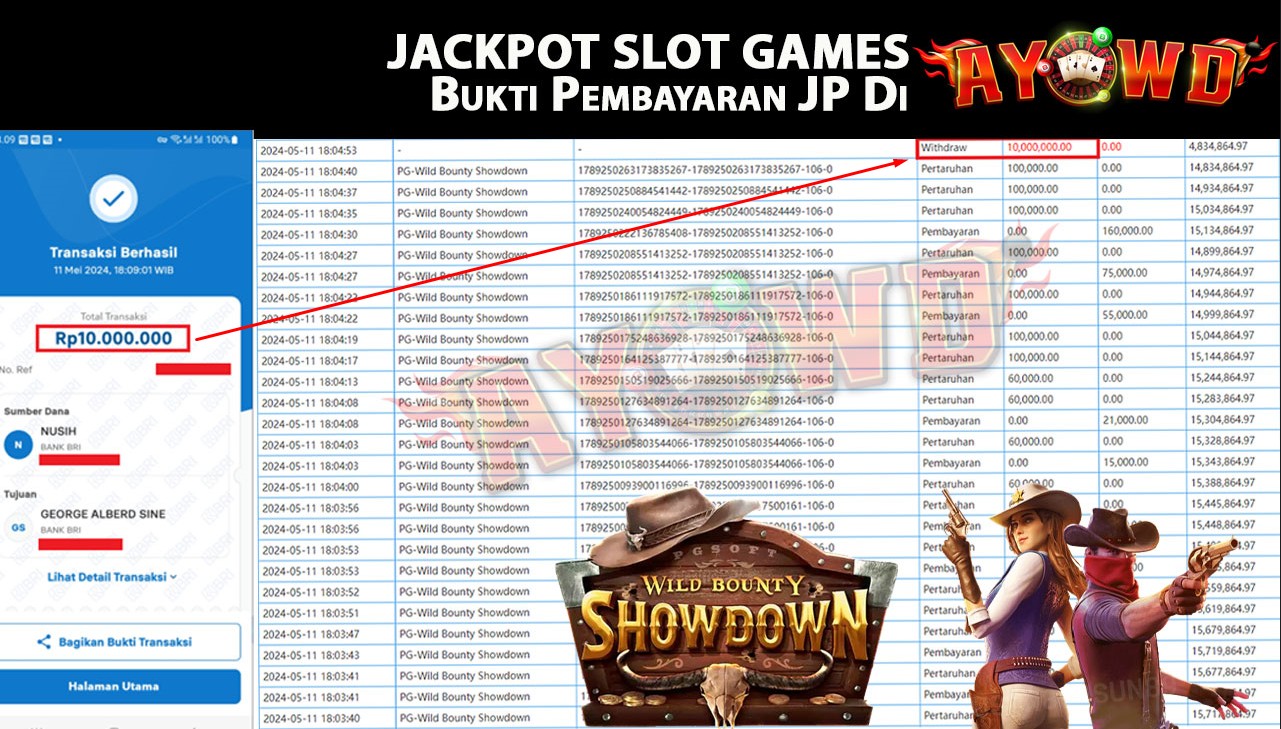 AYOWD JACKPOT SLOT GAME PG-Wild Bounty Showdown Rp,10.000.000- LUNAS