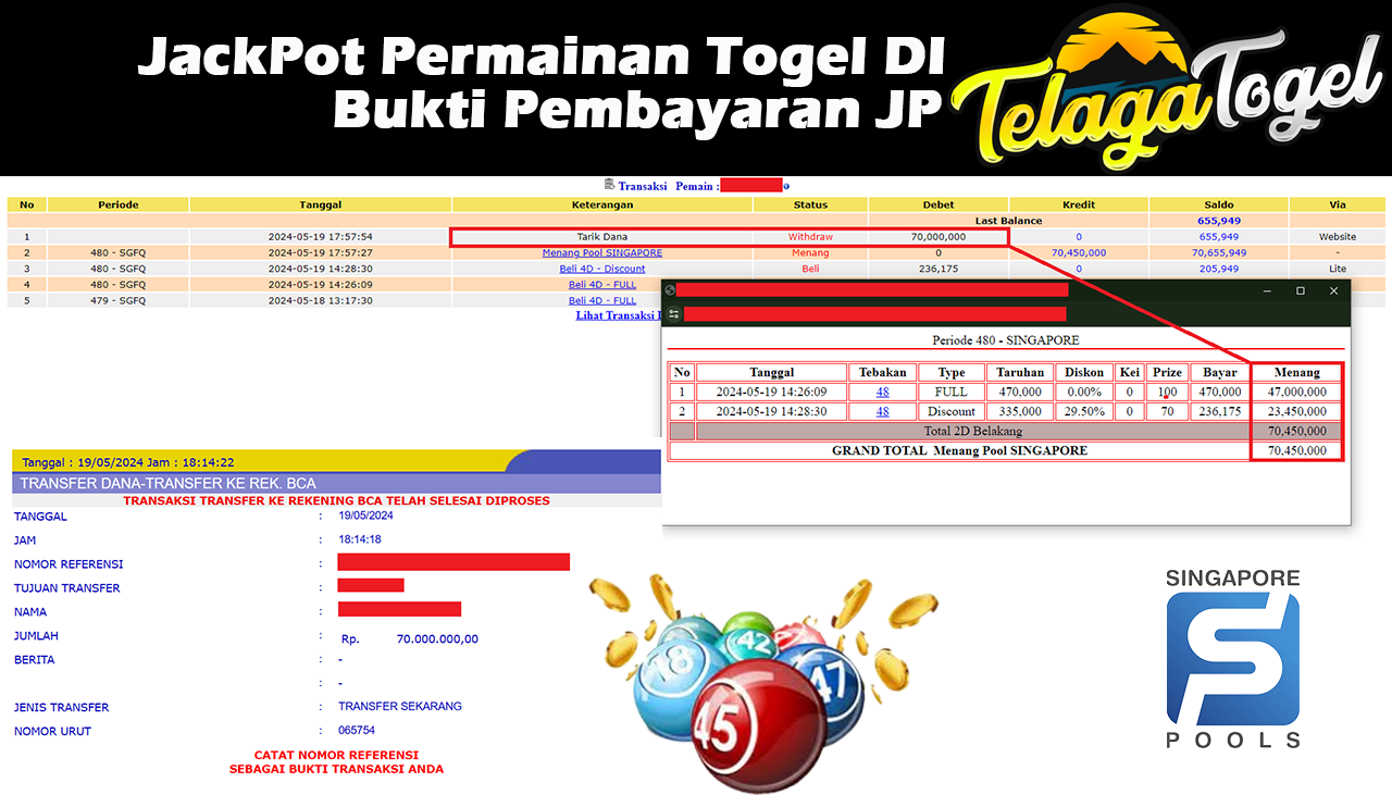 TELAGATOGEL JACKPOT TOGEL GAME  Rp.70.000.000,- LUNAS