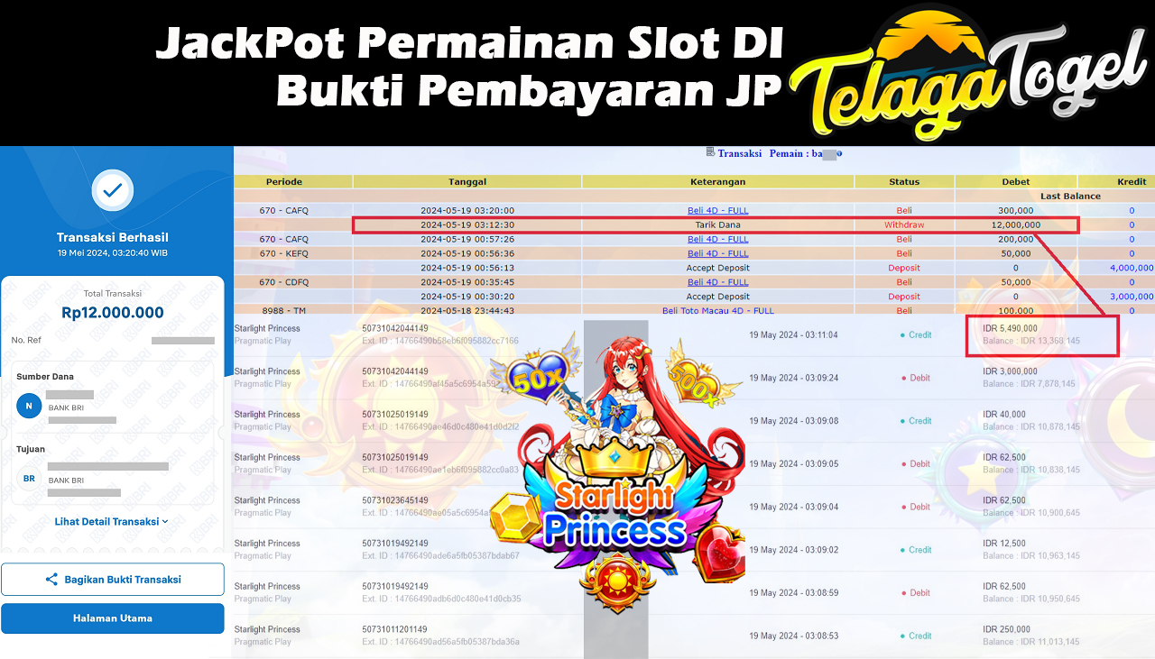 TELAGATOGEL JACKPOT SLOT GAME Rp.12.000.000,- LUNAS