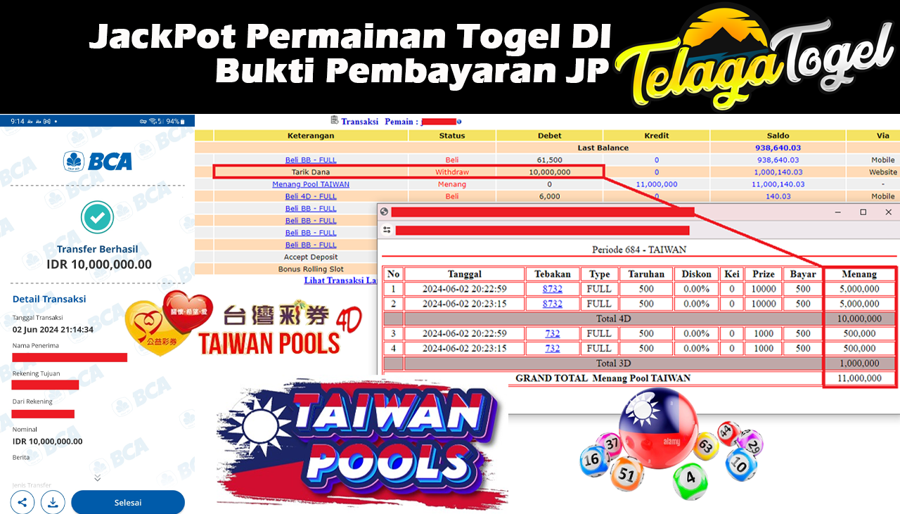 TELAGATOGEL JACKPOT TOGEL GAME  Rp.10,000,000,- LUNAS