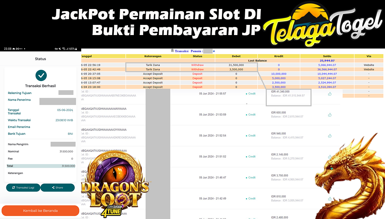TELAGATOGEL JACKPOT SLOT GAME Rp.31,500,000,- LUNAS