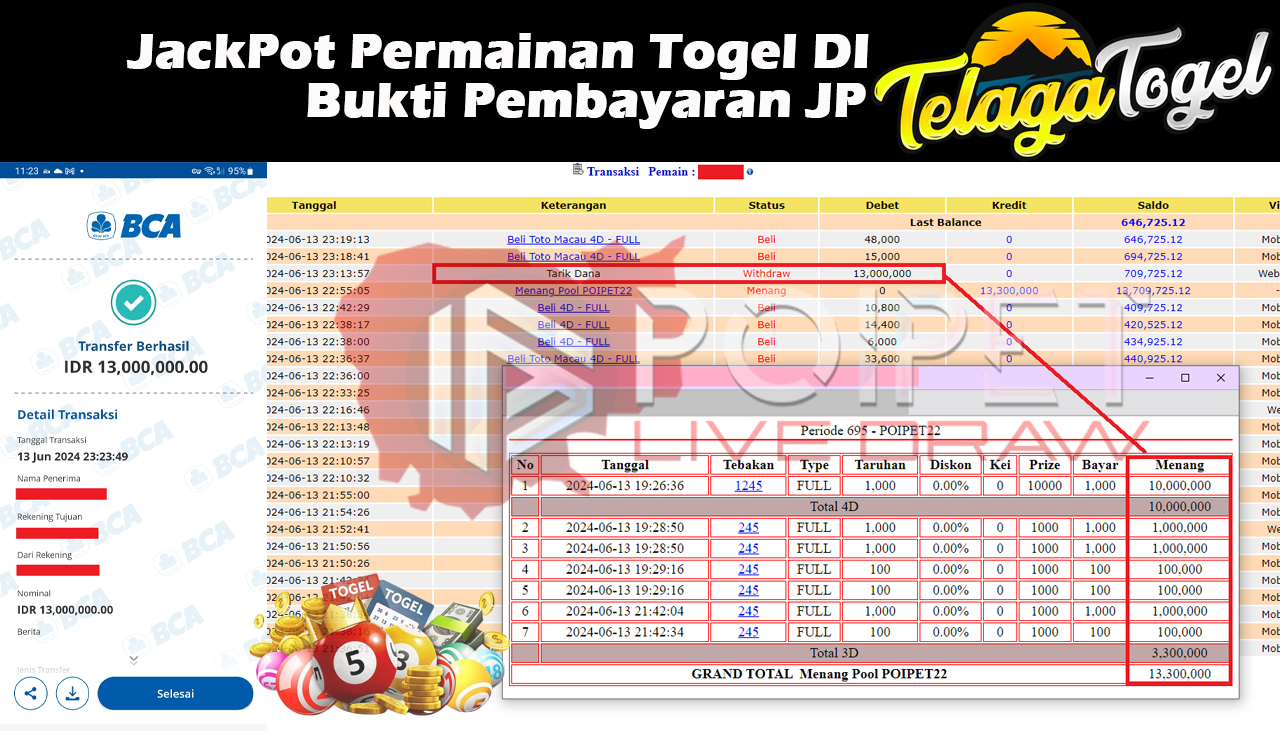 TELAGATOGEL JACKPOT TOGEL POIPET22 Rp,13,000,000- LUNAS