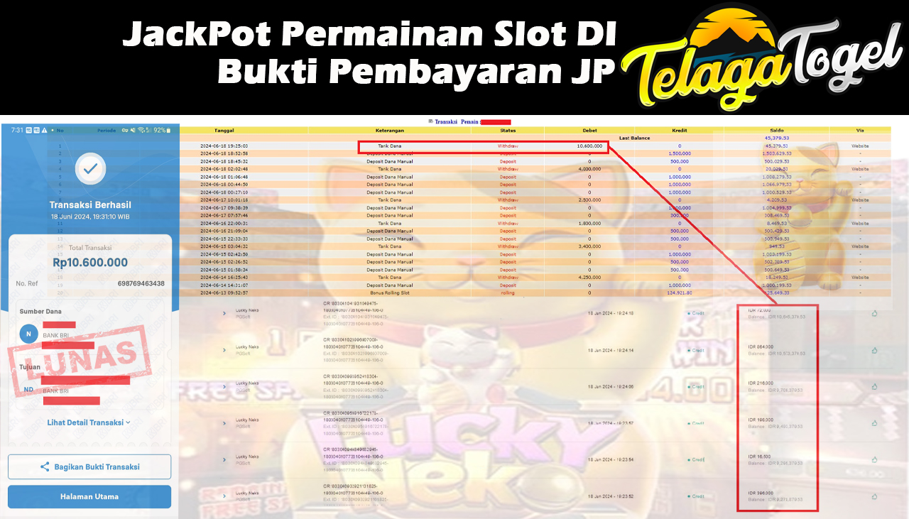 TELAGATOGEL JACKPOT SLOT GAME PG-Lucky Neko  Rp.10,600,000 ,- LUNAS