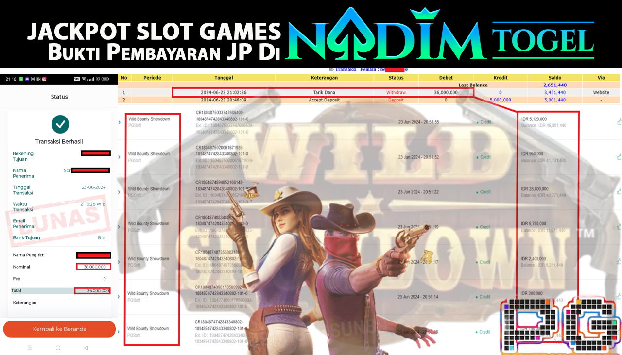 NADIMTOGEL JACKPOT SLOT Wild Bounty Showdown Rp.36,000,000- LUNAS