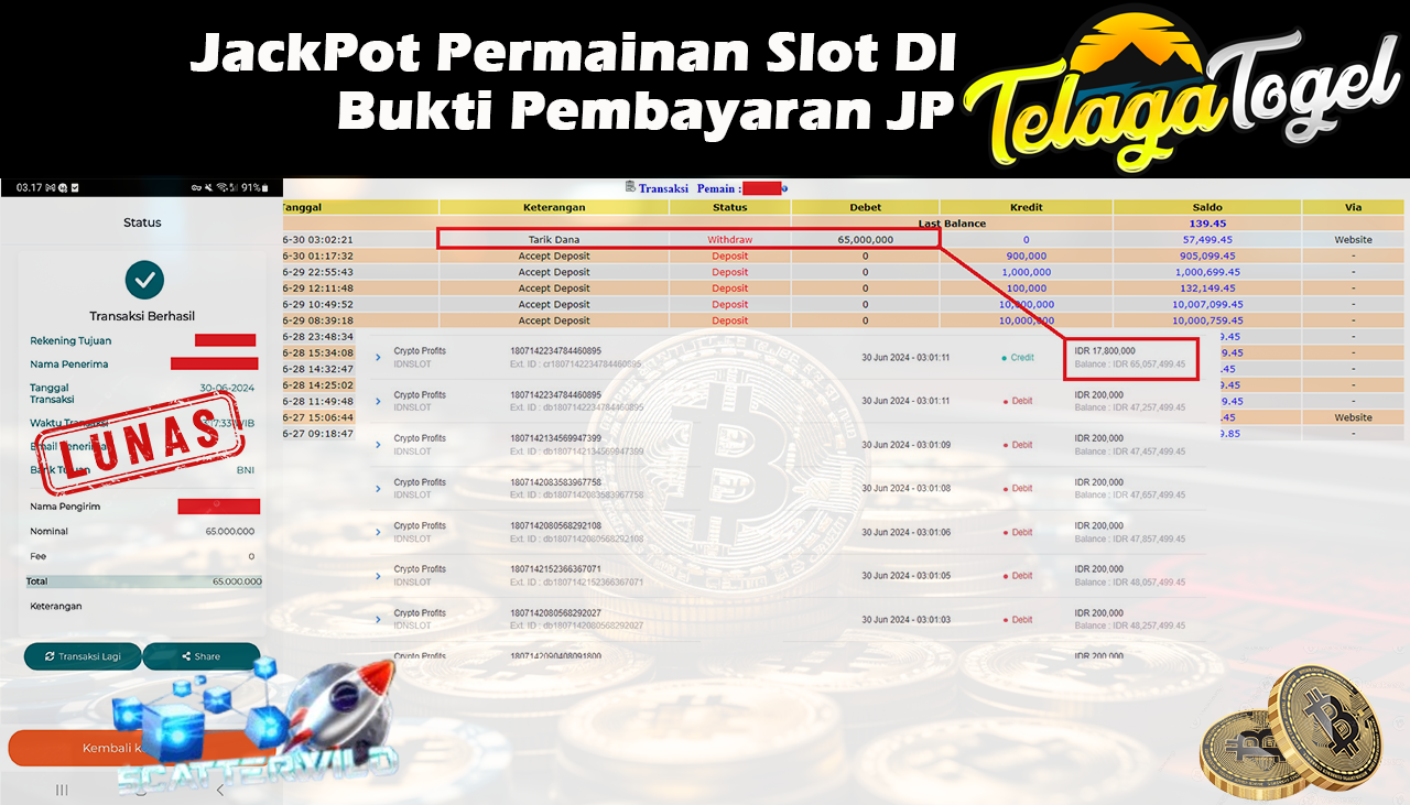 TELAGATOGEL JACKPOT SLOT GAME Crypto Profits Rp.65,000,000,- LUNAS