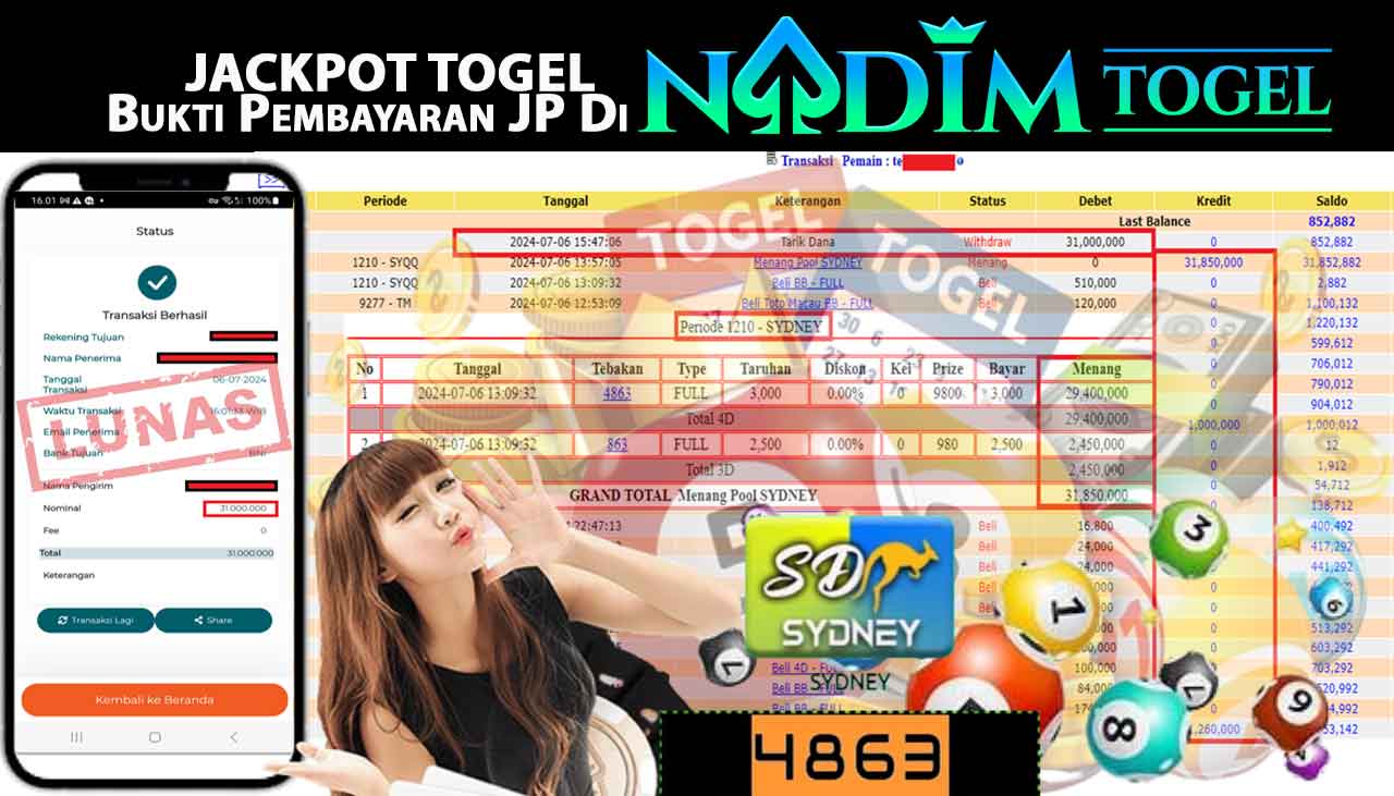 NADIMTOGEL JACKPOT TOGEL SYDNEY, Rp.31,000,000- LUNAS
