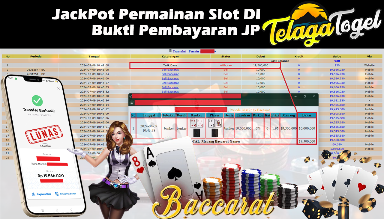 TELAGATOGEL JACKPOT LIVE GAME Baccarat Games Rp,19,566,000- LUNAS