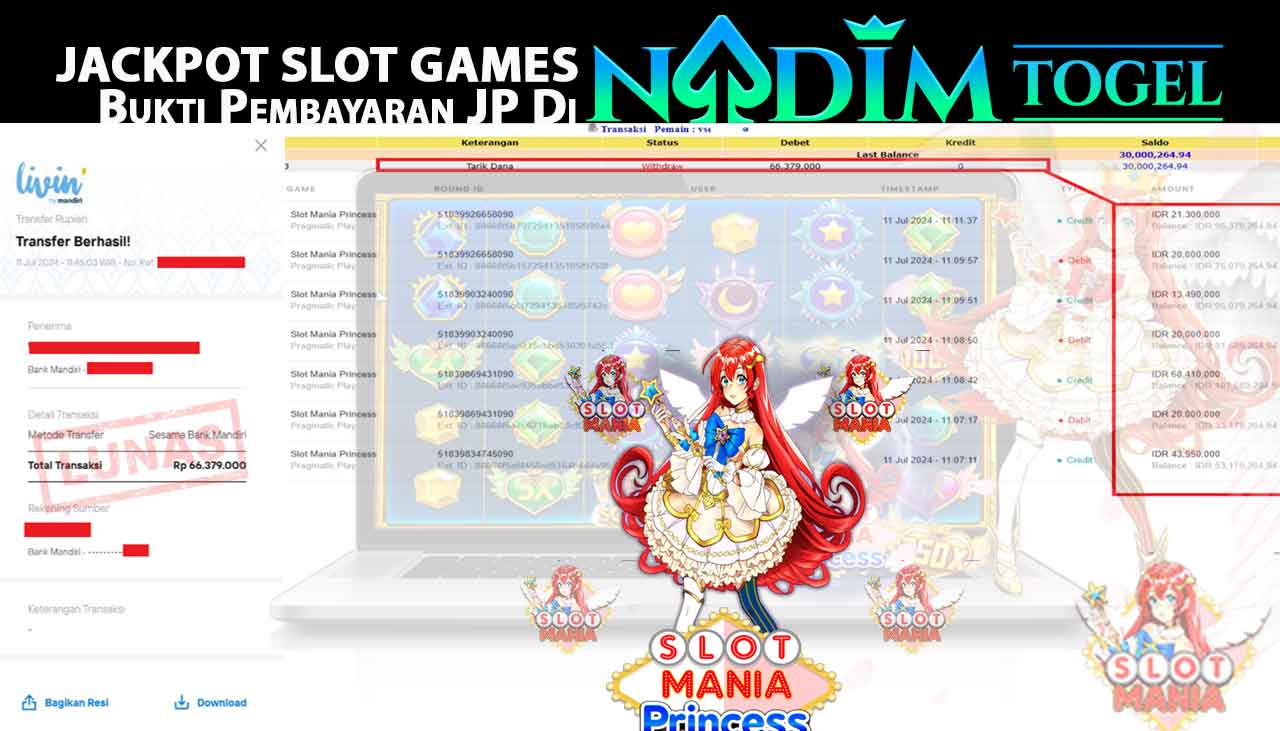 NADIMTOGEL JACKPOT SLOT MANIA PRINCESS Rp.66,379,000 ,- LUNAS