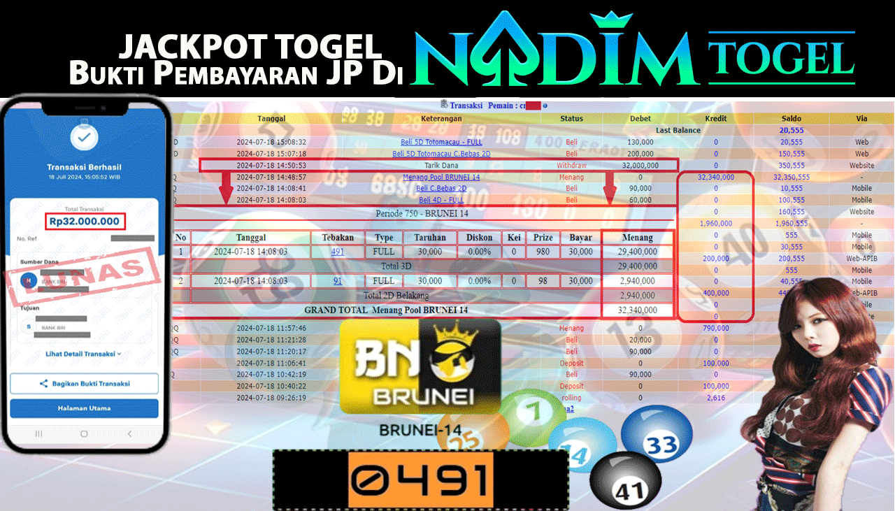 NADIMTOGEL JACKPOT TOGEL BRUNEI 14 Rp 32,000,000,- LUNAS