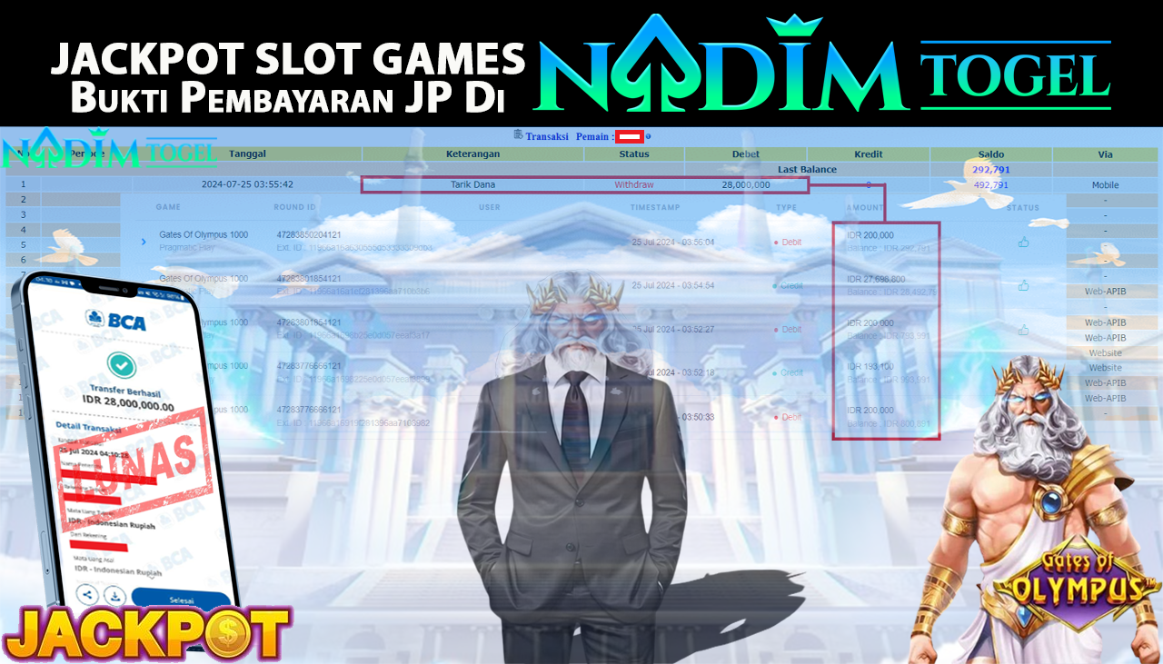 NADIMTOGEL JACKPOT SLOT GATES OF OLYMPUS 1000 Rp. 28,000,000,- LUNAS