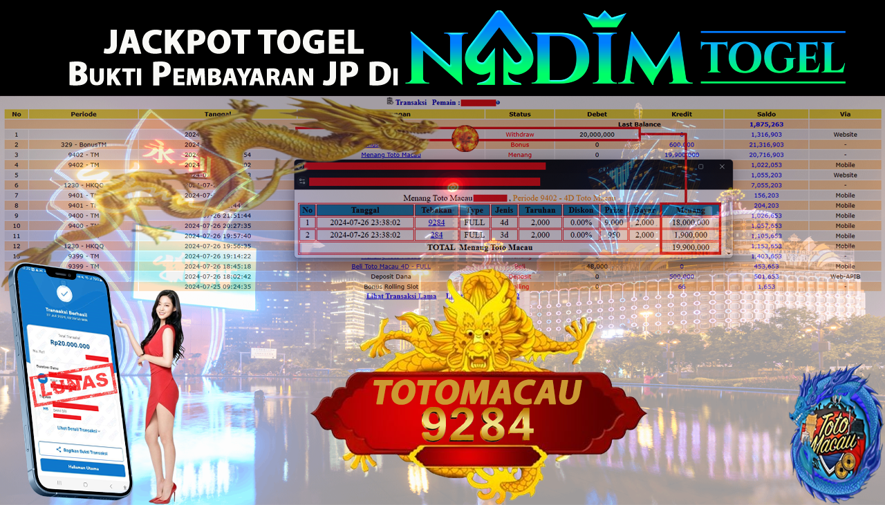 NADIMTOGEL JACKPOT TOGEL TOTOMACAU Rp.20.000.000,- LUNAS