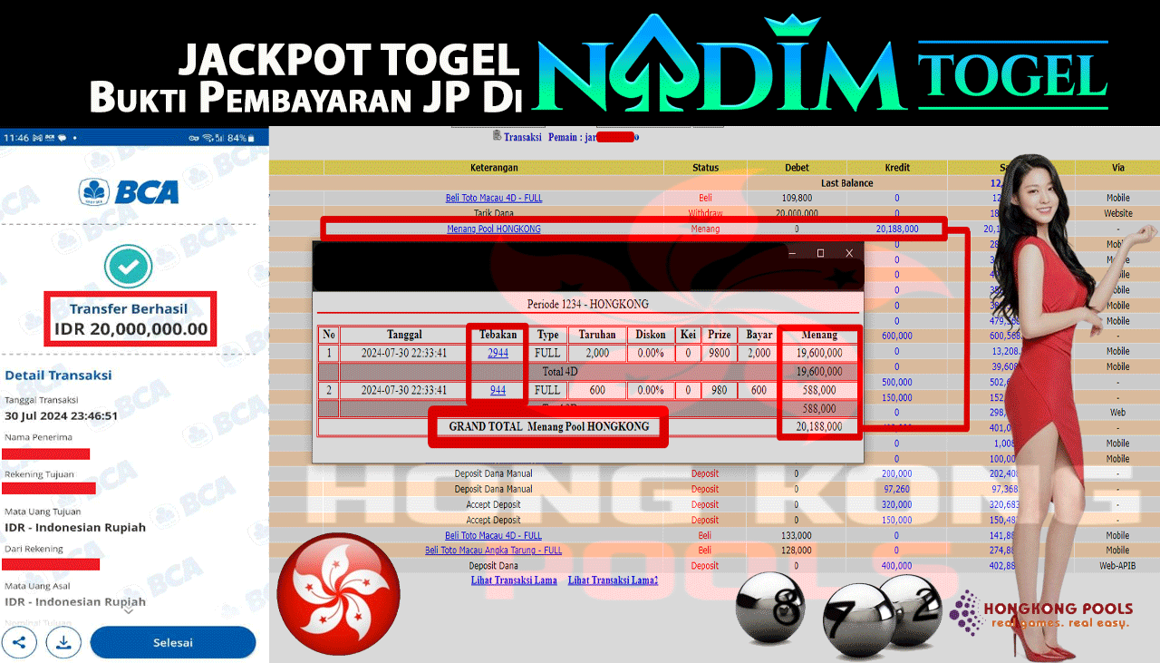 NADIMTOGEL JACKPOT TOGEL HONGKONG POOLS Rp 20,188,000,- LUNAS