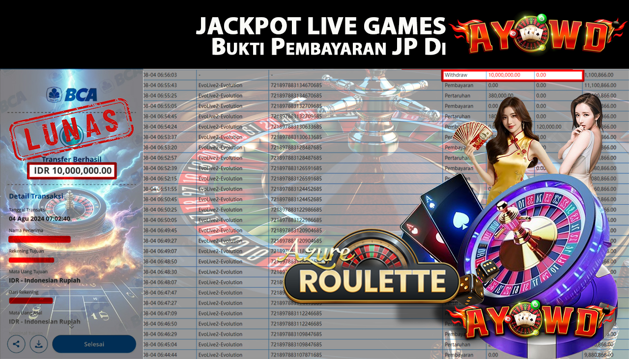 AYOWD JACKPOT LIVE GAME EvoLive2-Evolution Rp 10,000,000 LUNAS