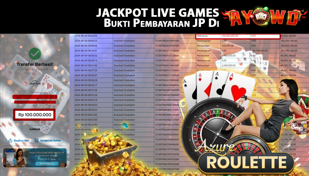 AYOWD JACKPOT LIVE GAME EvoLive2-Evolution Rp 100,000,000 LUNAS