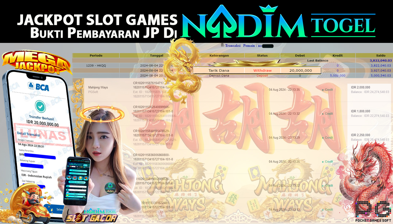 NADIMTOGEL JACKPOT SLOT Mahjong Ways Rp 20,000,000,- LUNAS