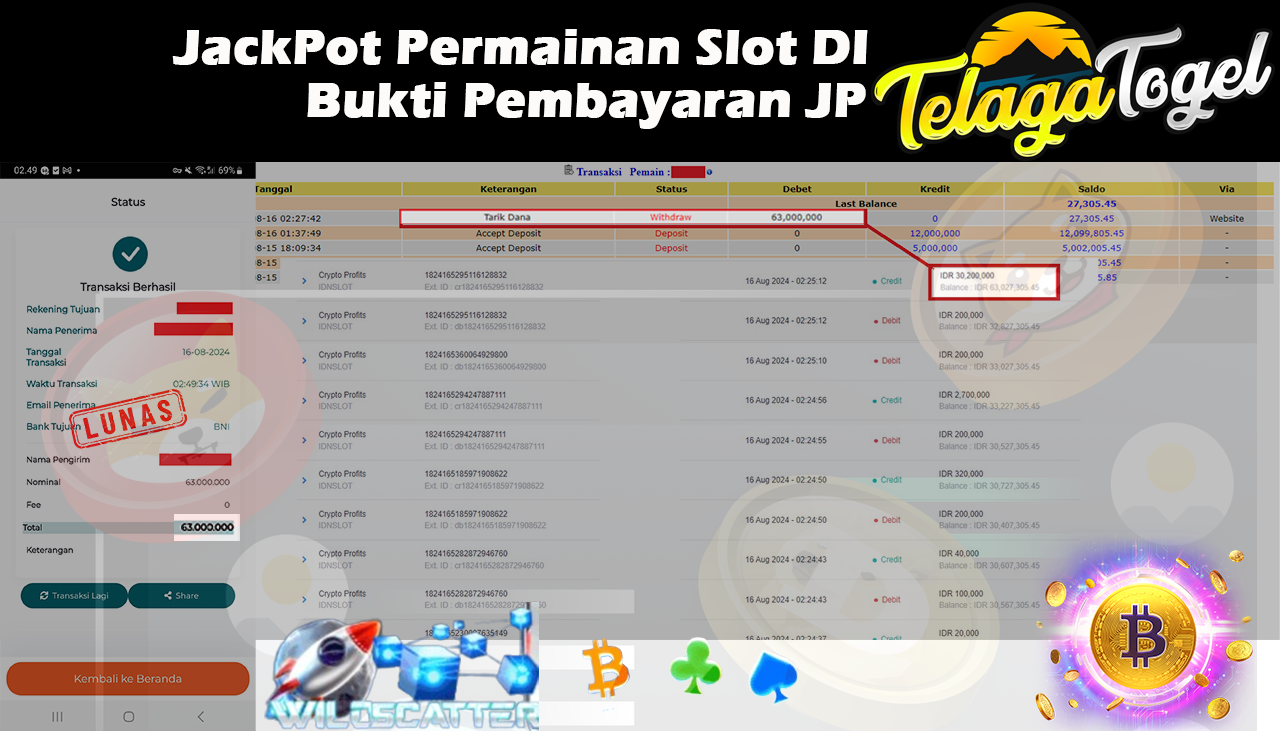 TELAGATOGEL JACKPOT SLOT Crypto Profits Rp,63,000,000,- LUNAS