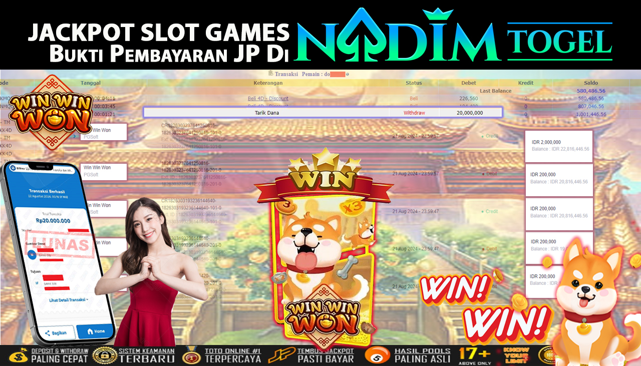 NADIMTOGEL JACKPOT SLOT Win Win Won Rp 20,000,000,- LUNAS