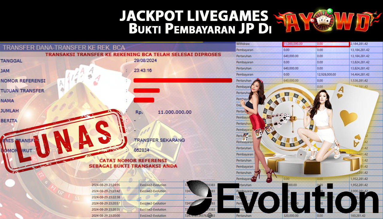 AYOWD JACKPOT LIVE GAME EvoLive2-Evolution Rp 11,000,000 LUNAS