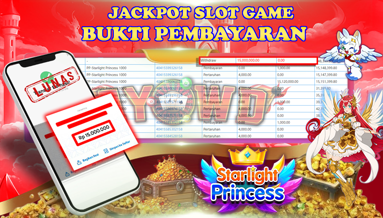 AYOWD JACKPOT SLOT GAME PP-Starlight Princess 1000 Rp 15,000,000 LUNAS