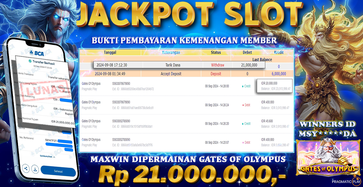 NADIMTOGEL JACKPOT SLOT GATES OF OLYMPUS Rp 21.000.000,- LUNAS