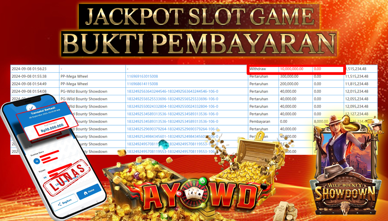 AYOWD JACKPOT SLOT GAME PG-Wild Bounty Showdown Rp 10,000,000 LUNAS