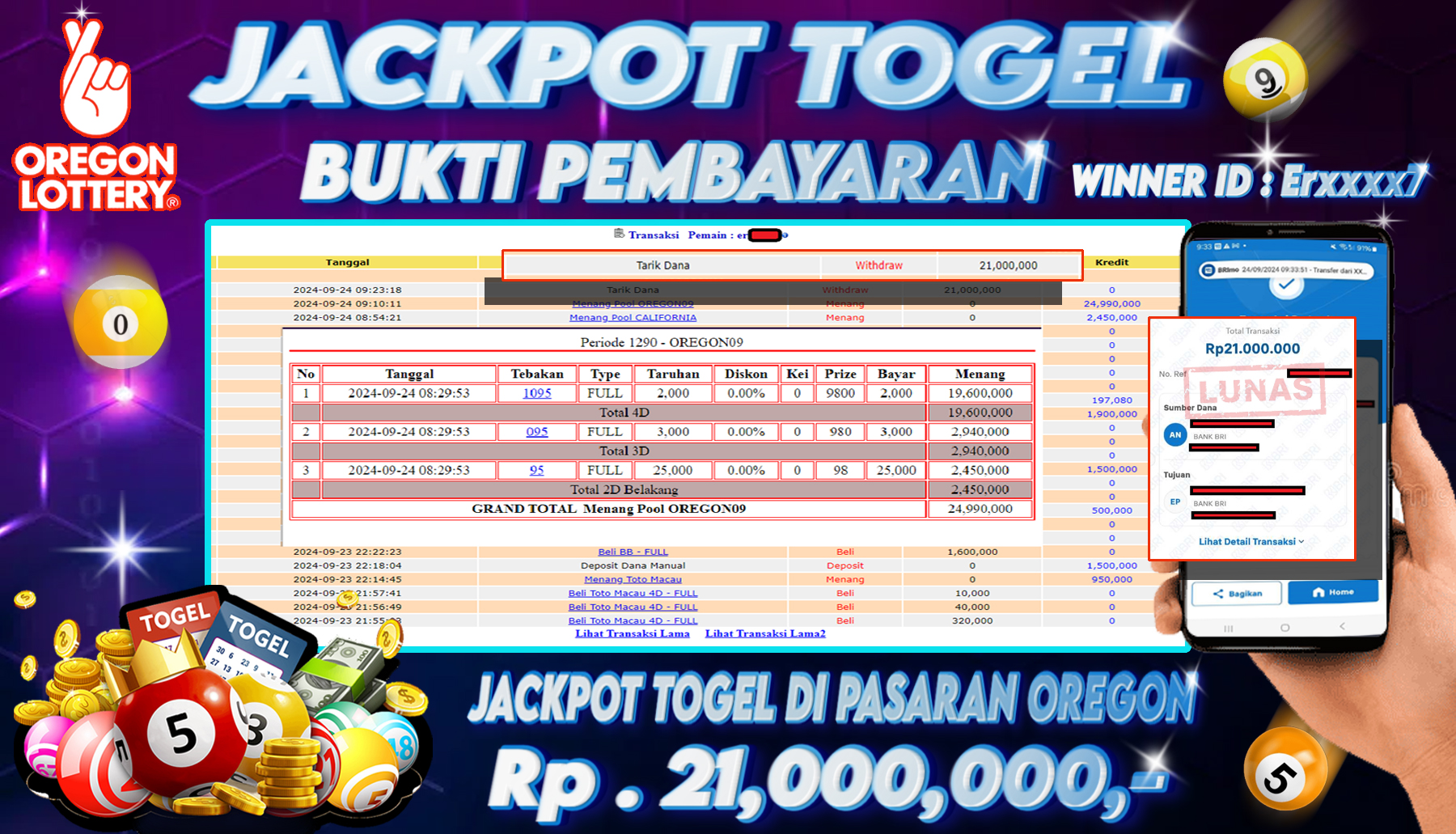 NADIMTOGEL JACKPOT TOGEL OREGON Rp 21.000.000,- LUNAS