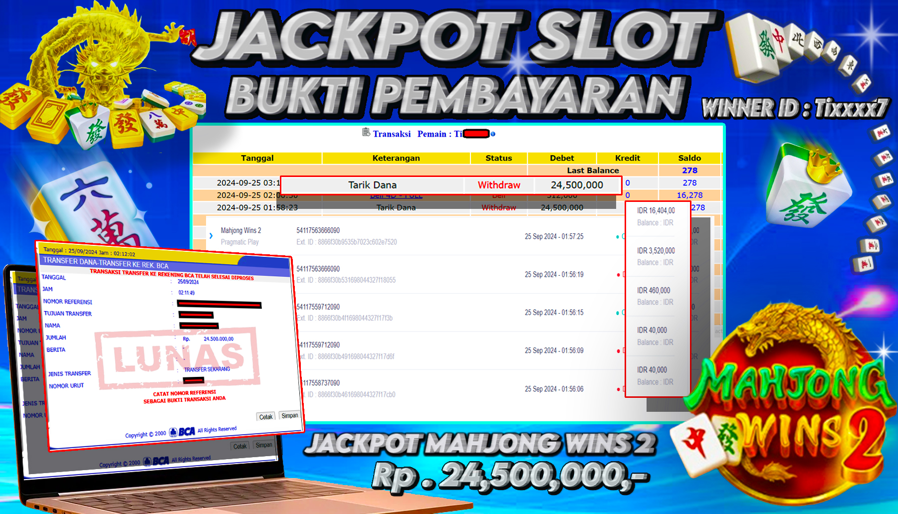 NADIMTOGEL JACKPOT SLOT MAHJONG WINS 2 Rp 24,500,000- LUNAS