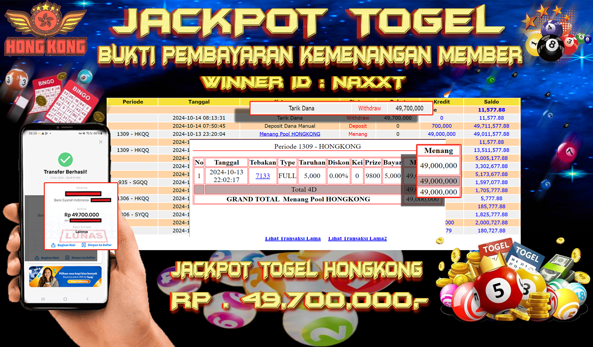 NADIMTOGEL JACKPOT TOGEL HONGKONG Rp 49,700,000,- LUNAS