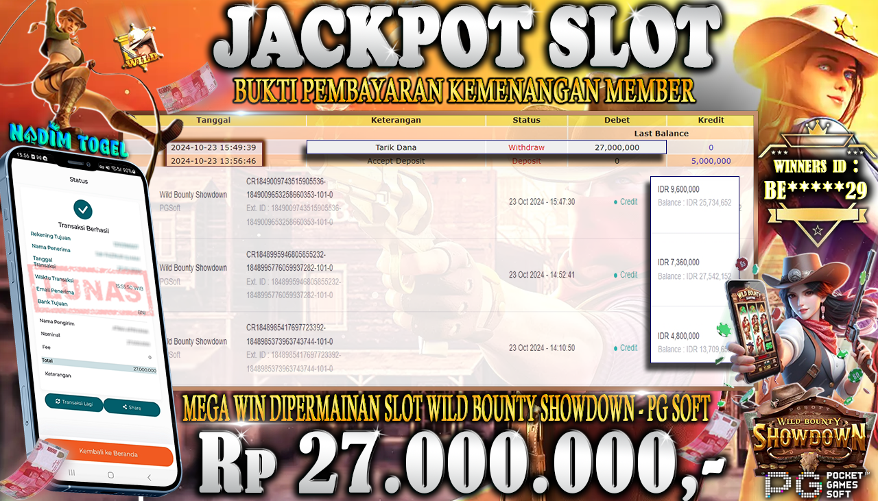 NADIMTOGEL JACKPOT SLOT WILD BOUNTY SHOWDOWN  Rp 27.000.000,- LUNAS