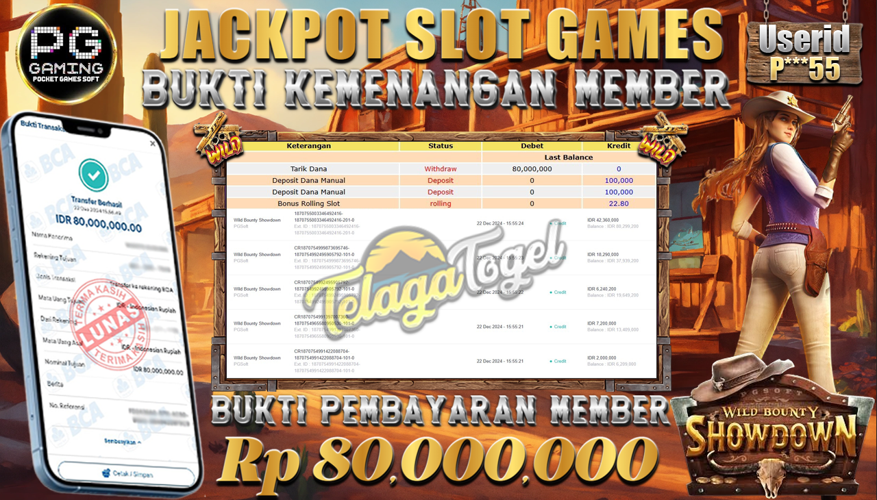 TELAGATOGEL JACKPOT SLOT WILD BOUNTY SHOWDOWN Rp 80,000,000,- LUNAS