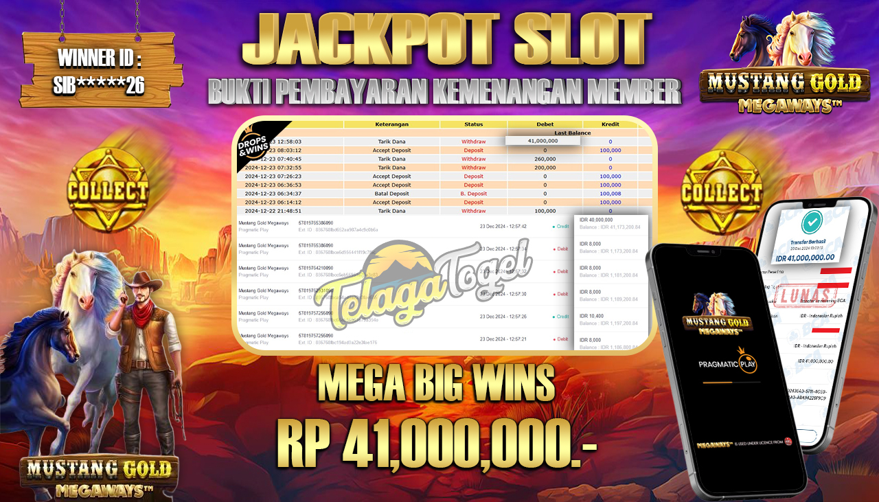 TELAGATOGEL JACKPOT SLOT MUSTANG GOLD MEGAWAYS Rp 41,000,000,- LUNAS