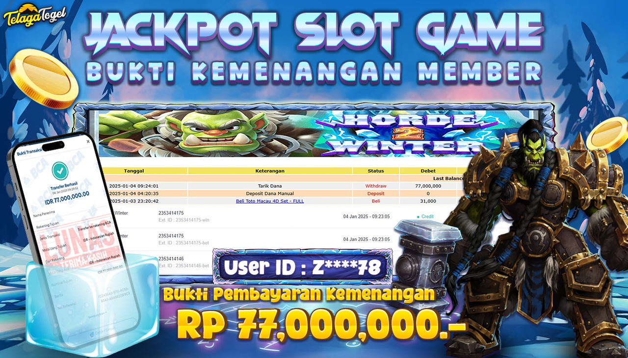 TELAGATOGEL JACKPOT SLOT HORDE 2 WINTER Rp 77,000,000,- LUNAS
