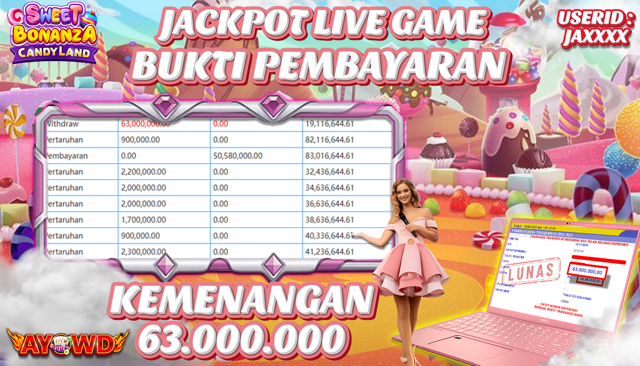 AYOWD JACKPOT PP-Sweet Bonanza CandyLand Rp 63,000,000 LUNAS