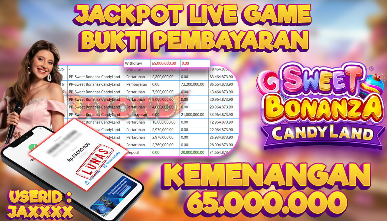 AYOWD JACKPOT LIVE GAME PP-Sweet Bonanza CandyLand Rp 65,000,000 LUNAS