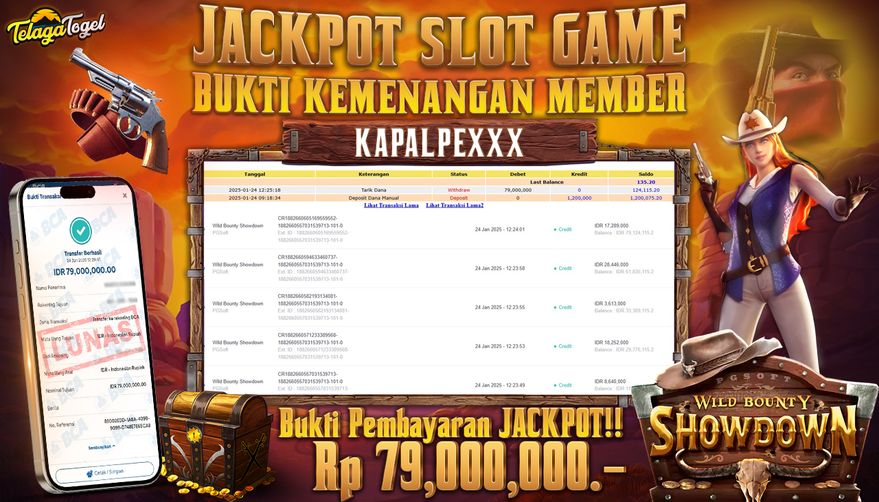 TELAGATOGEL JACKPOT SLOT WILD BOUNTY SHOWDOWN Rp 79,000,000,- LUNAS